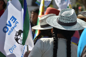 Supporters of Bolivia's former President Evo Morales protest electoral ban, in Cochabamba