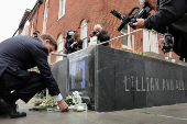 German Foreign Minister Wadephul lays flowers in honor of shooting victims Israeli Embassy workers Lischinsky and Milgrim in Washington