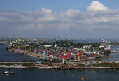 A view of the Brani container terminal in Singapore