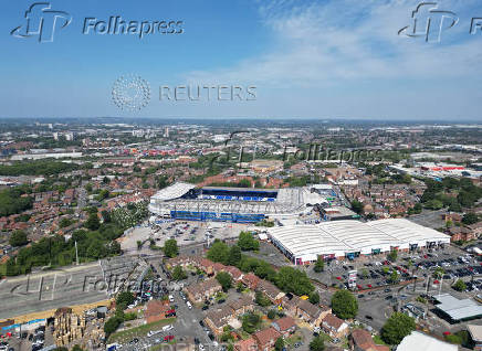 A drone view shows St Andrew's @ Knighthead Park Stadium