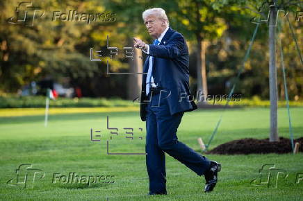 White House US President Donald Trump heads to New York
