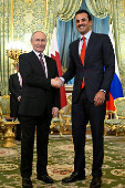 Russia's President Vladimir Putin meets Qatar's Emir Tamim bin Hamad Al Thani in Moscow