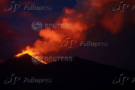 Lava flows from Mount Etna