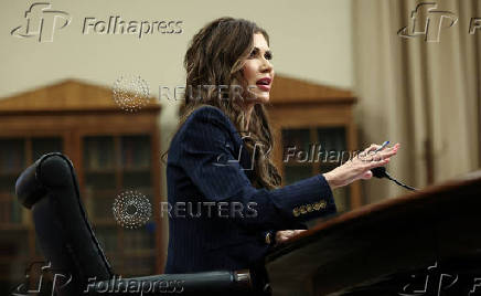 Secretary of Homeland Security Kristi Noem testifes on Capitol Hill in Washington