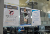 Real ID signage is seen at John F. Kennedy International Airport (JFK) in New York City