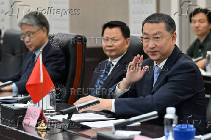 Agnes Pannier-Runacher, French Minister for Ecological Transition, Biodiversity, Forestry, the Sea and Fisheries meets with Guan Zhi'ou, Chinese Minister of Natural Resources in Beijing