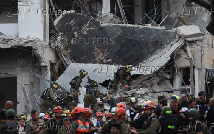 Aftermath of missile attack from Iran on Israel