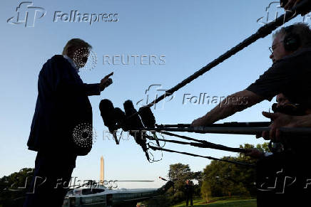 U.S. President Trump departs to attend the NATO Summit in The Hague, at the White House in Washington, D.C.