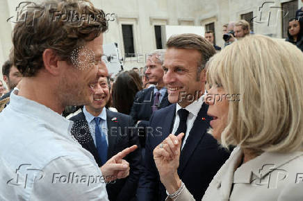 French President Macron visits Britain