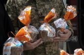 Blessing ceremony of the Easter cakes for the Ukrainian Army in Kyiv