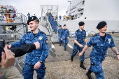 Navy ship Zr.Ms. Tromp returns home after deployment in the Baltic Sea and Arctic