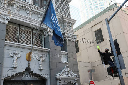 Protest against federal immigration sweeps, in Los Angeles