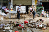 Aftermath of a flood in Rongjiang county, Guizhou