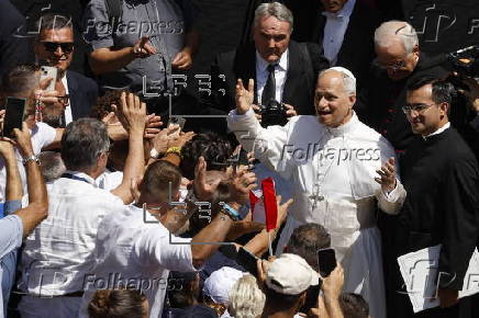 Pope Leo XIV attends audience in the Vatican