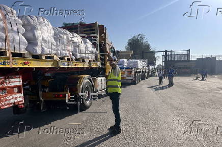 Aid trucks cross through Rafah border at Egypt's crossing with Gaza