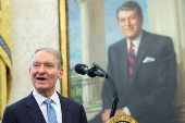 Swearing-in ceremony for the Chairman of the Securities and Exchange Commission (SEC) Paul Atkins at the White House in Washington