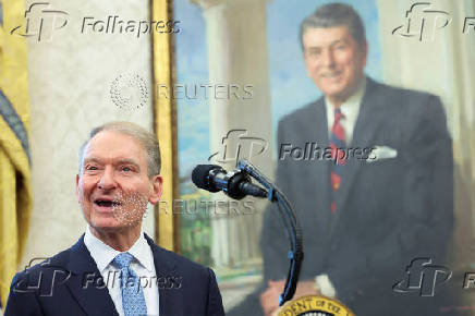 Swearing-in ceremony for the Chairman of the Securities and Exchange Commission (SEC) Paul Atkins at the White House in Washington