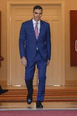 El presidente del Gobierno, Pedro Sánchez, recibe al presidente de Chipre, Nikos Christodoulides.