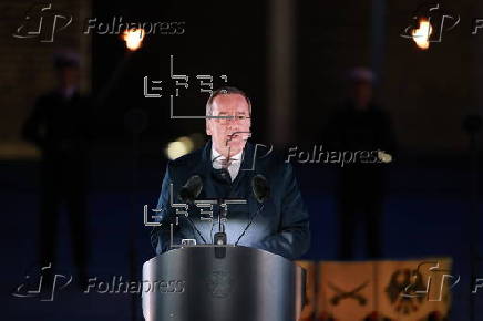 Military grand tattoo in honor of acting German Chancellor Olaf Scholz