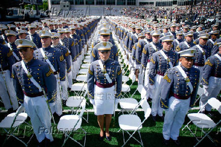 Commencement ceremony at West Point Military Academy in West Point, New York