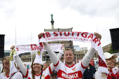 DFB Cup - VFB Stuttgart celebrate winning DFB Cup