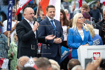 Presidential candidate Rafal Trzaskowskis campaigns in in Wloclawek