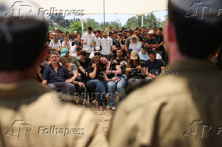 Funeral of Israeli soldier Staff sergeant Yoav Raver, in Sde Warburg