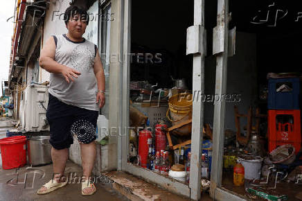 Aftermath of heavy rainfall in Miyun district of Beijing