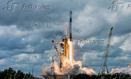 A SpaceX Falcon Nine rocket lifts off from Launch Complex 39A carrying NASA?s Crew-11 mission to the International Space Station