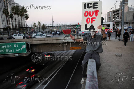 Demonstration against federal immigration enforcement actions in Los Angeles