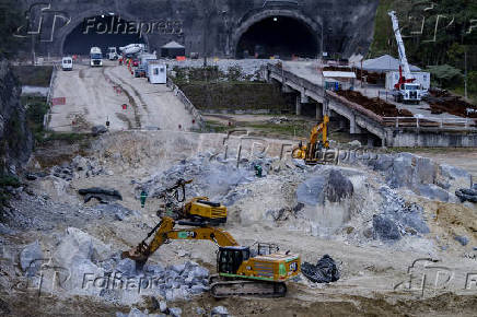 Obras no túnel do Rodoanel Norte em São Paulo