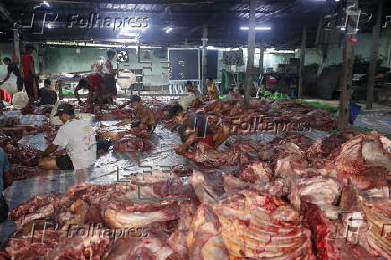 Meat distributed during Eid al-Adha celebrations in Myanmar