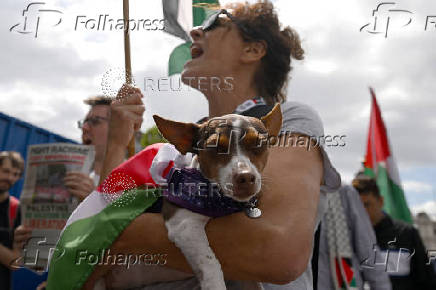 Protest against Britain's Home Secretary Cooper's plans to proscribe the 