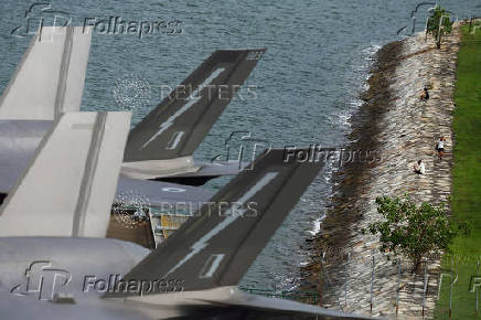 Onboard HMS Prince of Wales aircraft carrier at Marina Bay Cruise Centre in Singapore