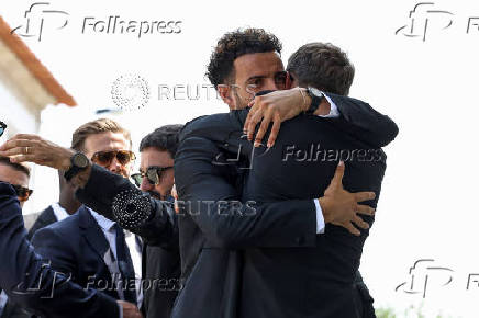 Funeral of Liverpool's Portuguese soccer player Diogo Jota and his brother Andre Silva, who died in a car crash near Zamora, Spain