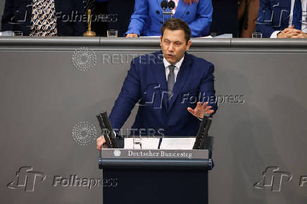 German lower house of parliament Bundestag budget session, in Berlin