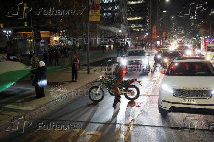 Protest in solidarity with Palestinians in Gaza, in Santiago