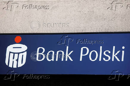 FILE PHOTO: Bank Polski logo is pictured in Warsaw
