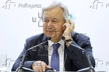 United Nations Secretary-General Antonio Guterres attends press conference at the Tokyo International Conference on African Development (TICAD IX)