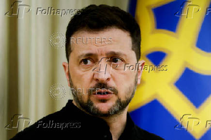 Ukraine's President Zelenskiy attends press conference in Kyiv