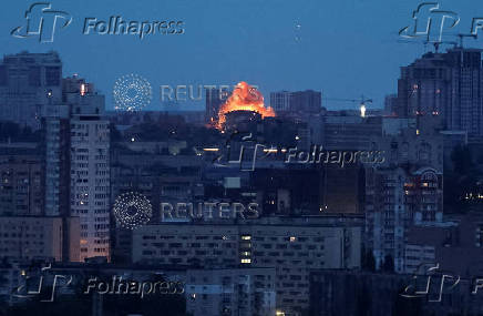 Russian drone and missile strike in Kyiv