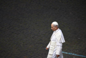 Pope Leo XIV leads Regina Caeli prayer from St Peter's Basilica, at the Vatican