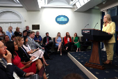 White House press secretary Leavitt holds a briefing at the White House in Washington, U.S.