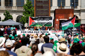 Demonstration in solidarity with Palestinians, in Madrid