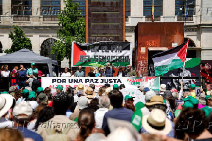 Demonstration in solidarity with Palestinians, in Madrid
