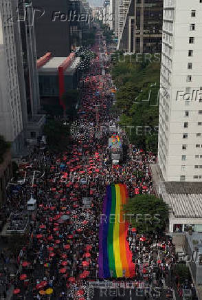 LGBTQ+ annual Pride parade in Sao Paulo, Brazil