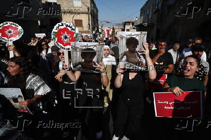 Israeli Arabs protest against famine in Gaza