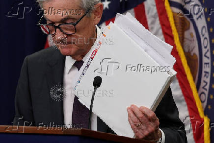 U.S. Federal Reserve Chair Jerome Powell holds a press conference, in Washington