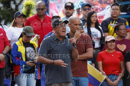 People participate in a march in support of Venezuelan President Nicolas Maduro, in Caracas