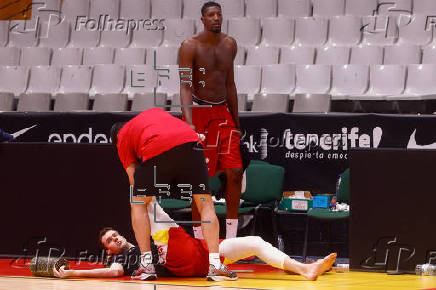 Entrenamiento de la selección española de baloncesto